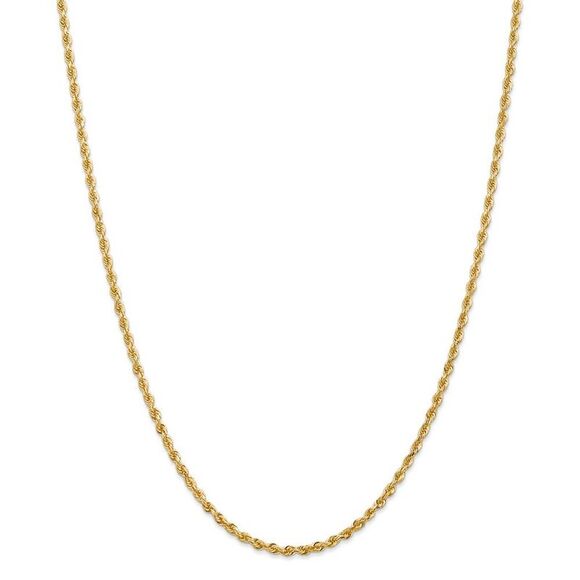 2.75mm, 14k Yellow Gold, D/C Quadruple Rope Chain Necklace, 16 Inch - Picture 3 of 8